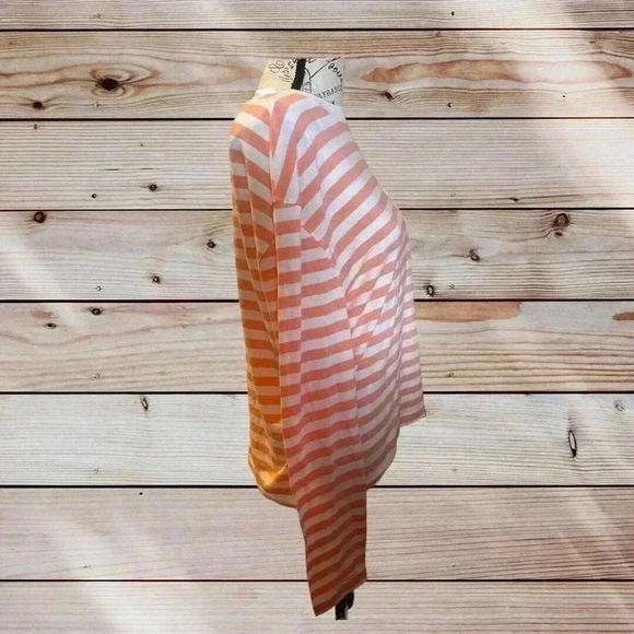 A NEW DAY SIZE MEDIUM PEACH AND WHITE STRIPES WITH POCKET - Picture 2 of 4